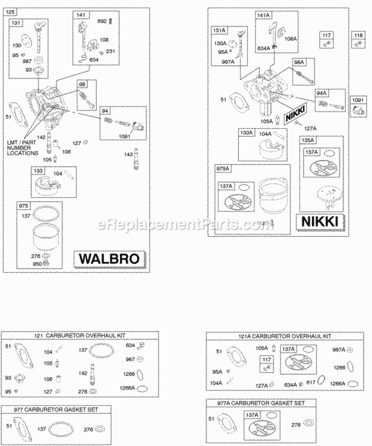 Carburetor Gasket Set - Carburetor Kit-Carburetor Overhaul Diagram and Parts List for 214707-0114-E1  Briggs and Stratton Engine